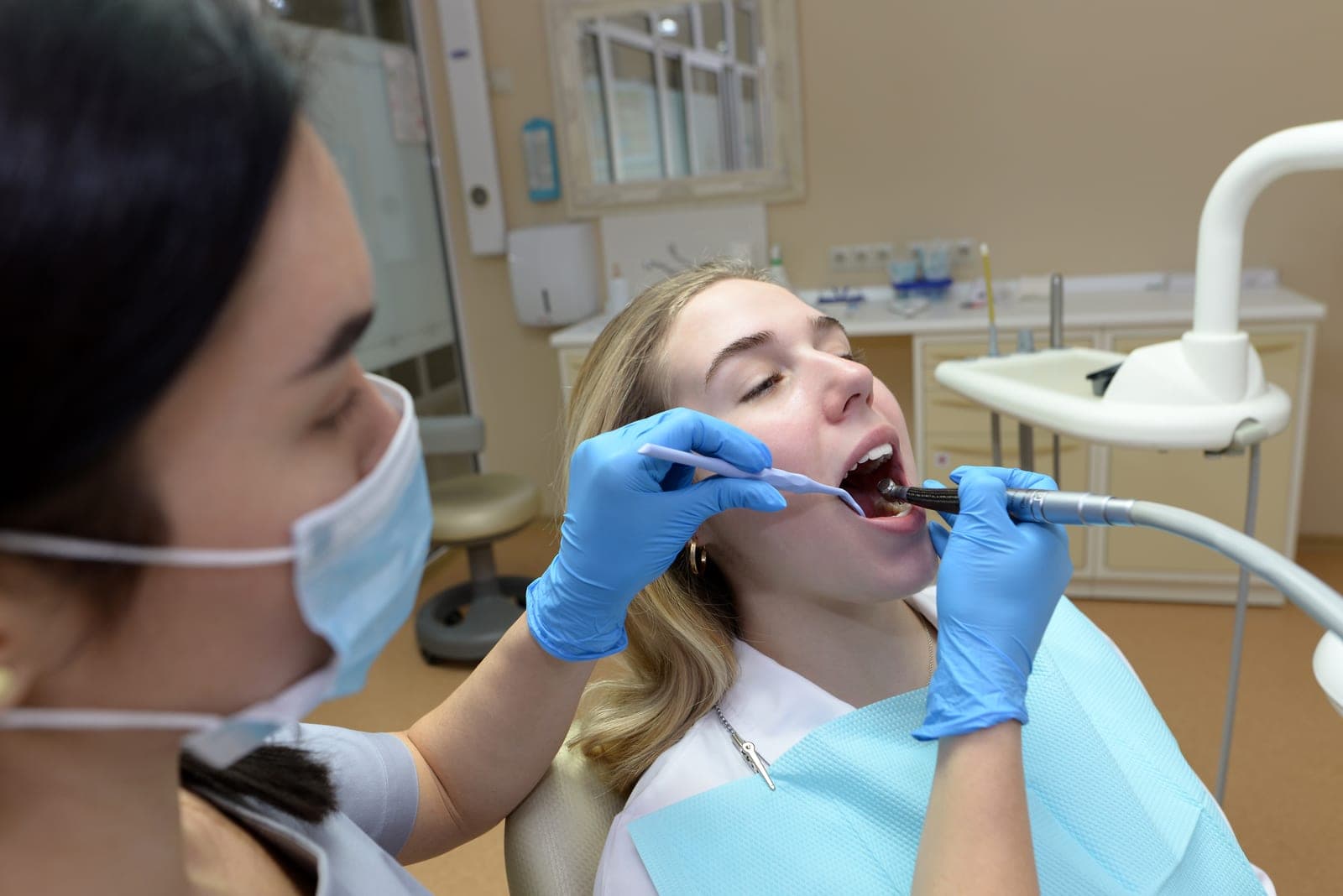A patient having a gentle routine dental check-up at Manor House Dental Practice